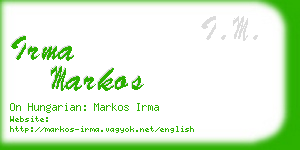 irma markos business card